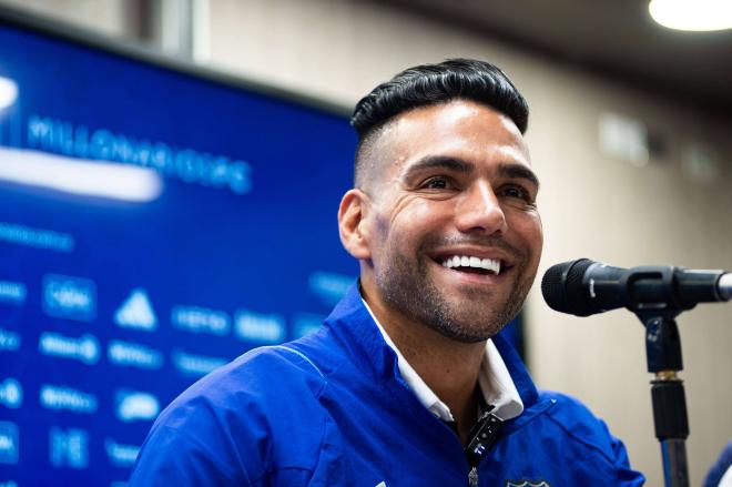 Radamel Falcao, en rueda de prensa (Foto: Cordon Press).