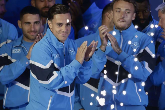 Giacomo Raspadori, celebrando el título de la Serie A con el Nápoles (Cordon Press)