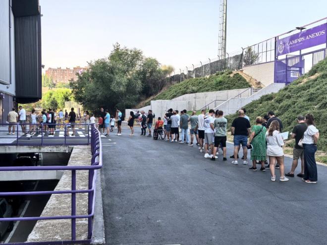 Colas para abonarse al Real Valladolid.