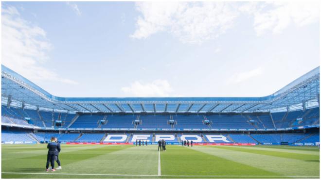 Riazor en las horas previas al duelo ante el Rayo Majadahonda. (Foto: Deportivo)