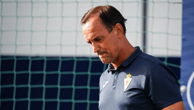 Joseba Etxeberria, durante un entrenamiento del Real Murcia (Foto: Real Murcia).