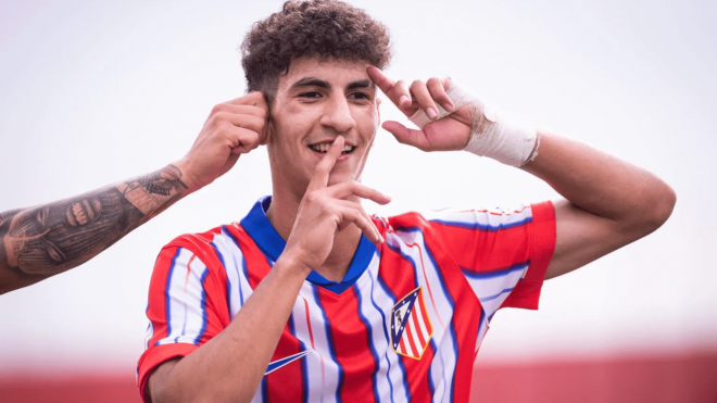 Salim El Jebari, en un partido con el Atlético (Foto: ATM).