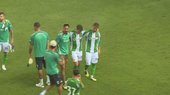 Iker Losada, lesionado tras el Málaga-Betis.