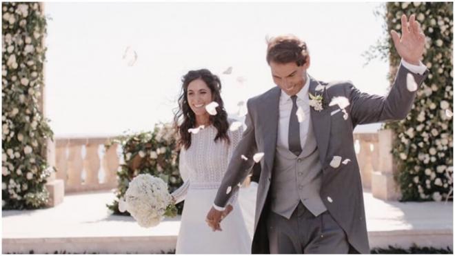 Rafa Nadal y Mery Perelló, en su boda. (Instagram)