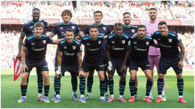 El XI inicial del Athletic frente al Arsenal. (@AthleticClub)