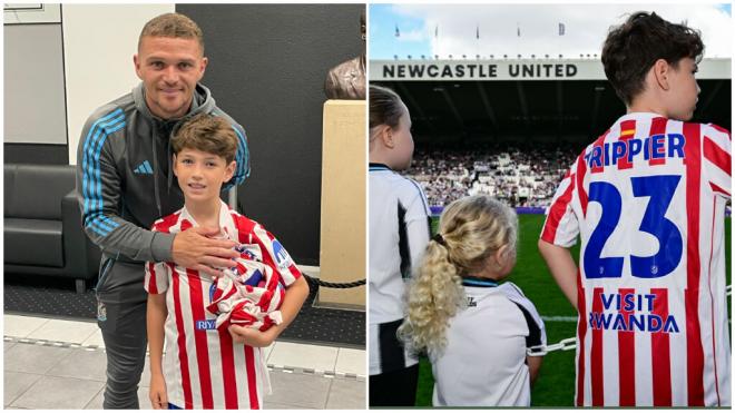 El hijo de Kieran Trippier saltó al campo con la camiseta de Atlético (foto: Carrusel Deportivo X