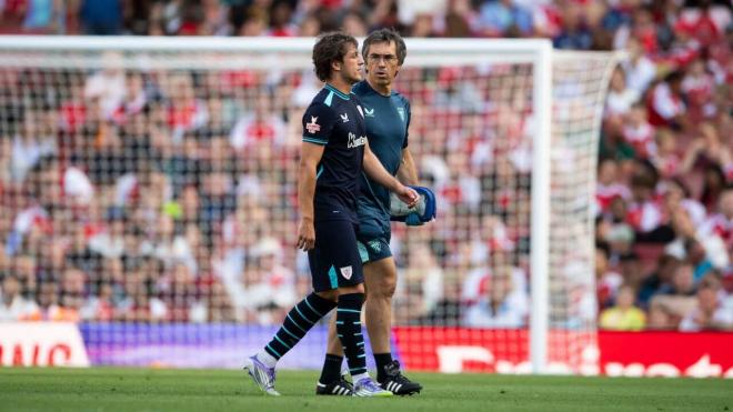 Unai Gómez se lesionaba en pretemporada ante el Arsenal en el Emirates (Foto: Athletic Club).