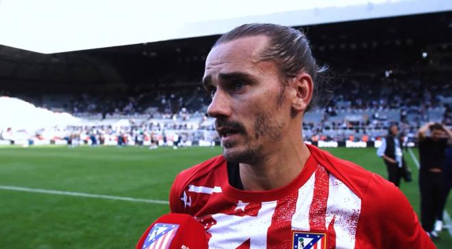 Antoine Griezmann, tras el partido entre el Newcastle y el Atlético de Madrid (foto: Atleti X).