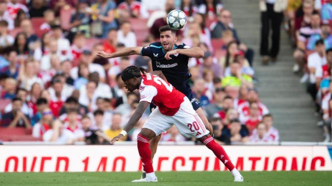 Jesús Areso, en acción ante el Arsenal en el Emirates (Foto: Athletic Club).
