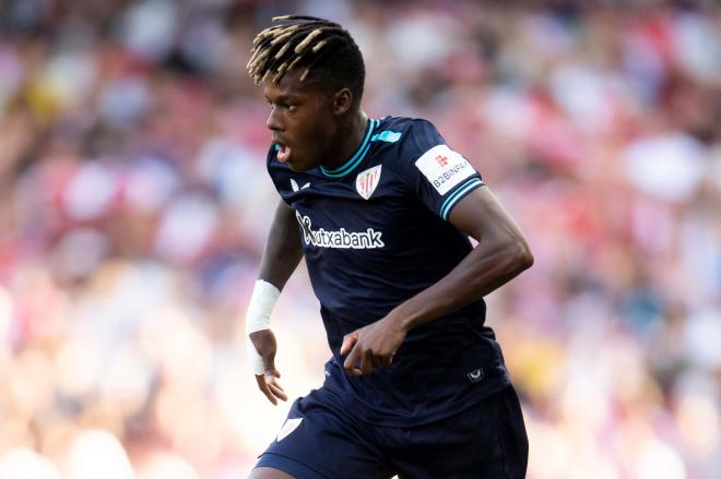 Nico Williams, en pretemporada ante el Arsenal en el Emirates (Foto: Athletic Club).