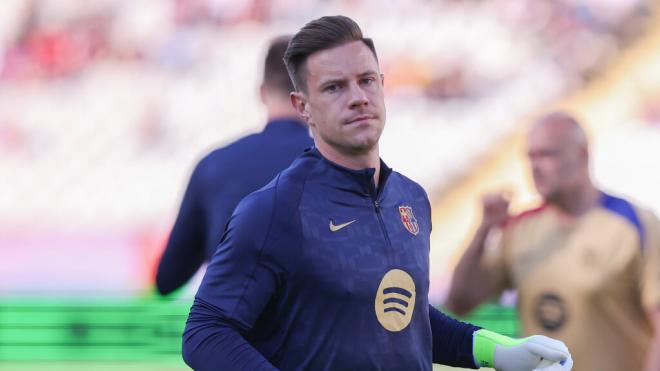 Ter Stegen antes de un partido del Barcelona (Fuente: Europa Press)