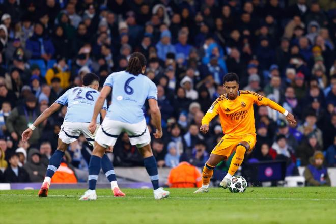 Rodrygo Goes, con el Real Madrid en un partido contra el City (Europa Press)