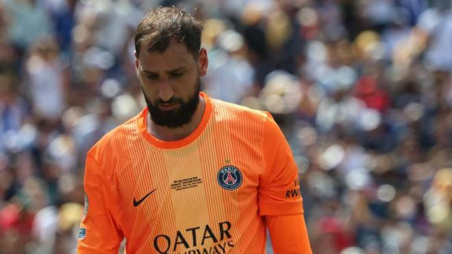 Gianluigi Donnarumma, cabizbajo en el PSG (Foto: CordonPress).