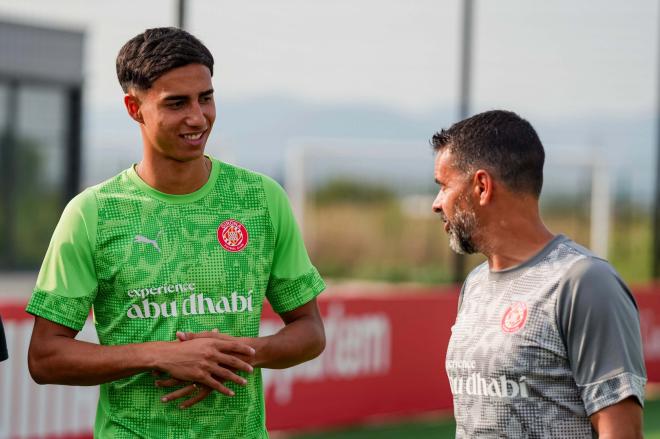 Vitor Reis y Míchel, en un entrenamiento del Girona (Foto: GFC).