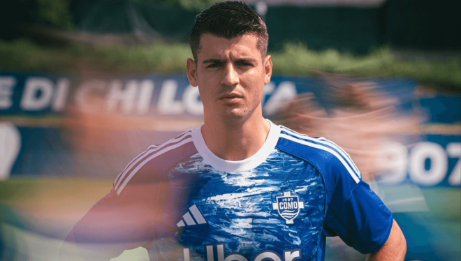 Álvaro Morata, nuevo jugador del Como 1907 (Foto: X).