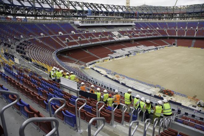 Las obras del Spotify Camp Nou en julio de 2025 (Europa Press)