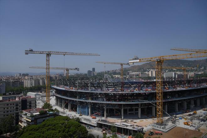 Las obras del Spotify Camp Nou en agosto de 2025 (Europa Press)