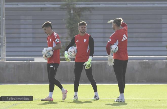 Álvaro Fernández, Orjan Nyland y Alberto Flores, en la sesión del lunes (Foto: Kiko Hurtado).