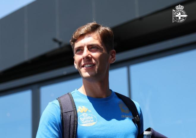 José Gragera, durante un viaje con el Dépor (Foto: RC Deportivo).