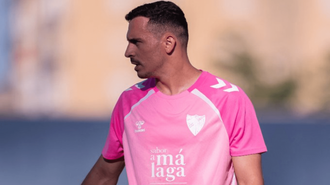 Alfonso Herrero, en una sesión del Málaga (Foto: MCF).