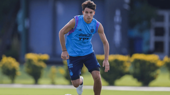 Fede Redondo en un entrenamiento con Argentina (Foto: EFE).