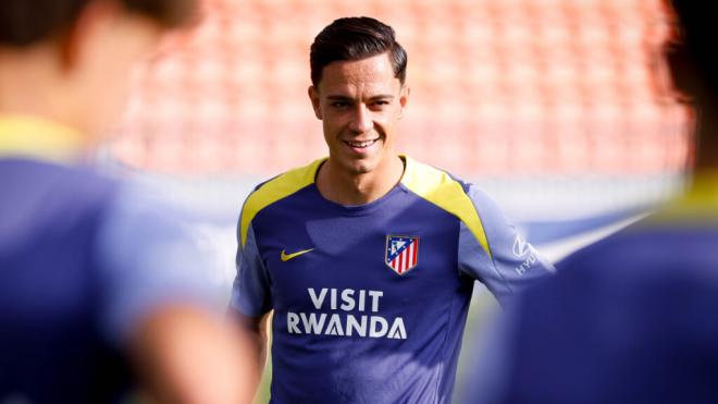 Giacomo Raspadori durante un entrenamiento del Atlético (Fuente: Atleti)
