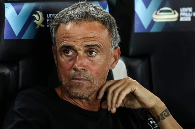 Luis Enrique, en la final de la Supercopa de Europa (FOTO: Cordón Press).