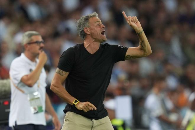 Luis Enrique, en la final de la Supercopa de Europa (FOTO: Cordón Press).