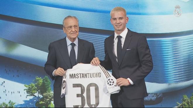 Florentino Pérez y Franco Mastantuono (Fuente: RMTV)