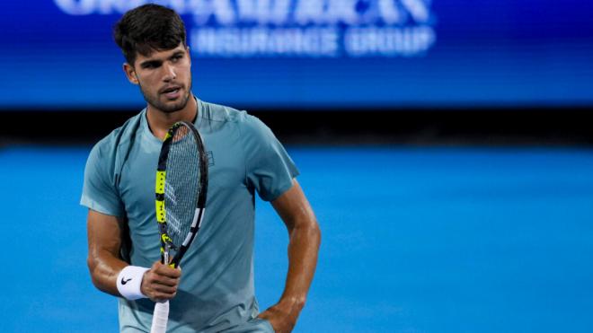Carlos Alcaraz, durante un partido en el Masters 1000 de Cincinnati (foto: Cordon Press).