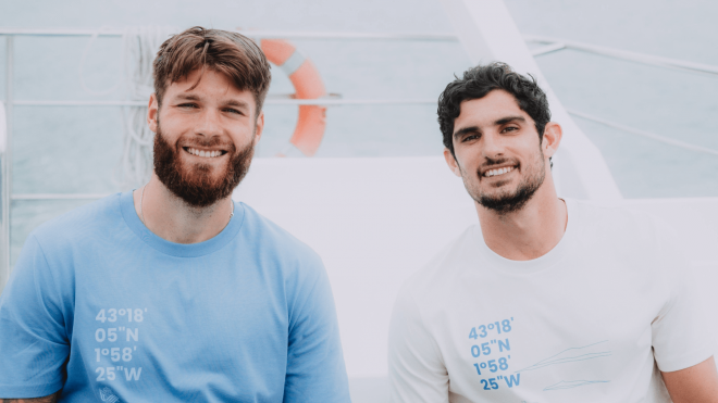 Gonçalo Guedes y Caleta-Car, de paseo por San Sebastián (Foto: RS).