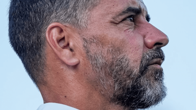 Míchel, en un entrenamiento del Girona (Foto: GFC).