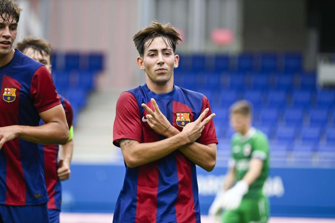 Dani Rodríguez en un partido con el filial azulgrana. (Foto: Cordon Press)