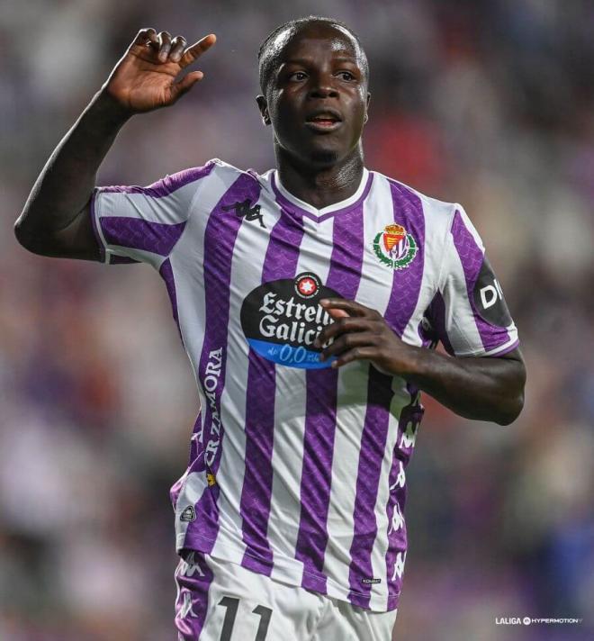Amath celebra su segundo gol ante el Ceuta.