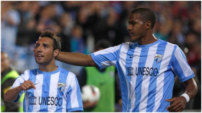 Santi Cazorla y Salomón Rondón en el Málaga CF. (Cordon Press)
