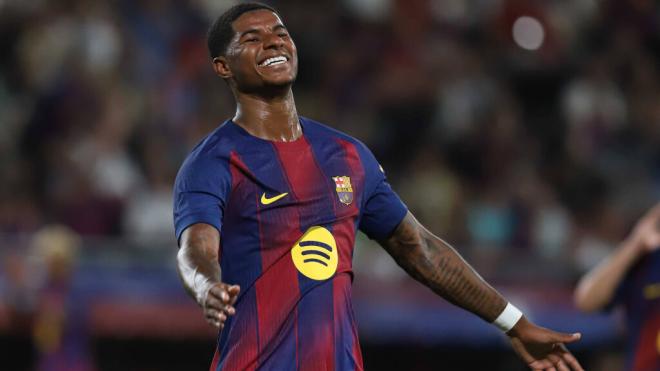 Marcus Rashford, en un partido con el Barça (Foto: Cordon Press)