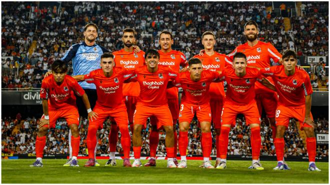 El once inicial de la Real Sociedad ante el Valencia. (@RealSociedad)