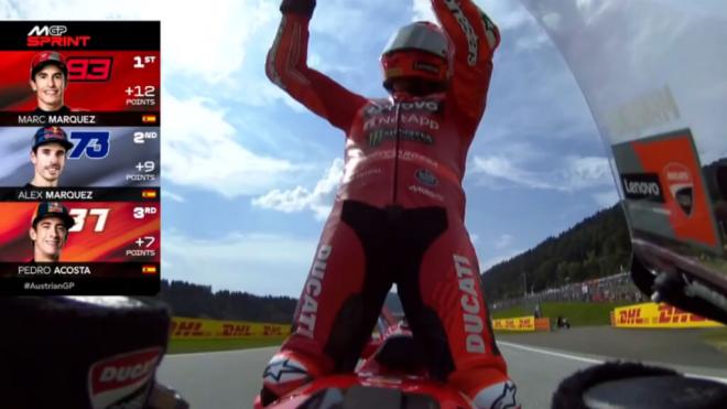 Marc Márquez, ganando la 'sprint' de Austria (Foto: MotoGP).