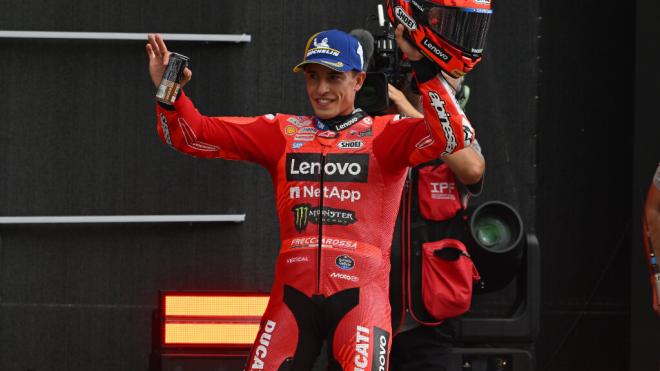 Marc Márquez, celebrando su 'sprint' en Austria (Foto: Ducati).