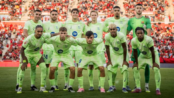 El XI inicial de Hansi Flick ante el Mallorca (Foto: FCB9