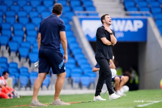 Gabi Fernández ante el Sanse en Anoeta. (Foto: LALIGA)