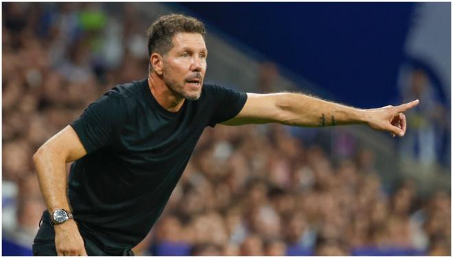 Simeone durante el Espanyol- Atlético de Madrid. (EFE)