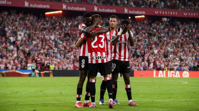 Gol de Robert Navarro ante el Sevilla en San Mamés (Foto: Athletic Club).