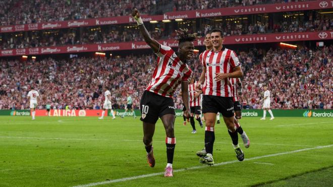 Gol de Nico Williams ante el Sevilla FC en San Mamés (Foto: Athletic Club).