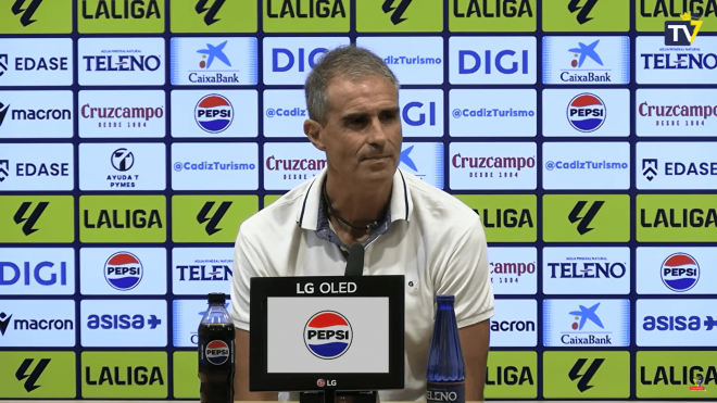 Gaizka Garitano, en rueda de prensa.