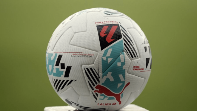 El balón de LaLiga, en un partido del presente curso (Foto: LaLiga).
