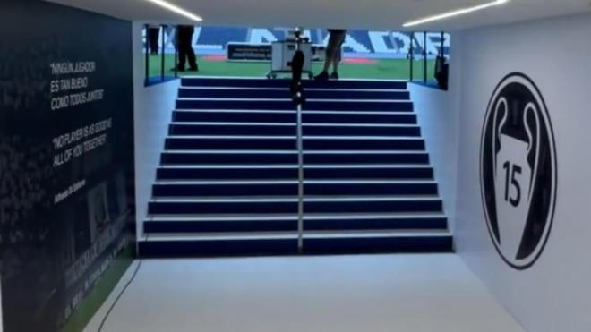 Túnel de vestuarios del Real Madrid (Foto: Real Madrid)