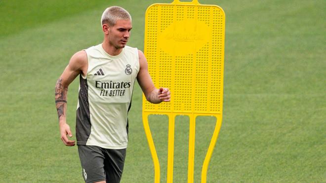 Franco Mastantuono en un entrenamiento con el Real Madrid (Cordon Press)