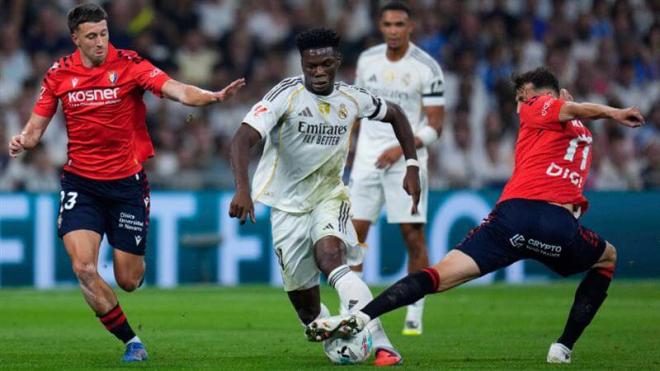 Tchouámeni, en una acción ante Osasuna (Foto: Cordon Press)