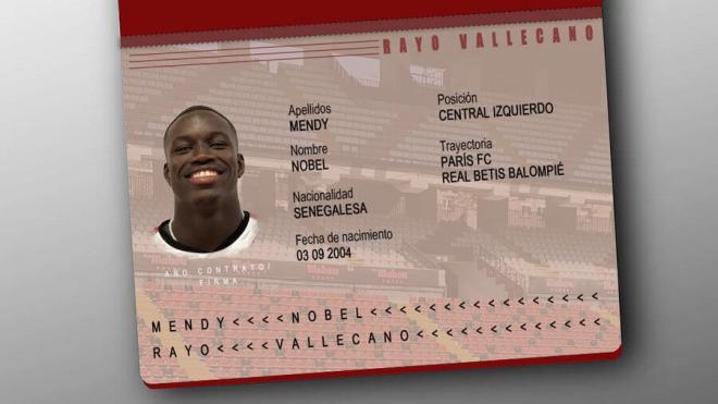 Nobel Mendy, nuevo fichaje del Rayo Vallecano.
